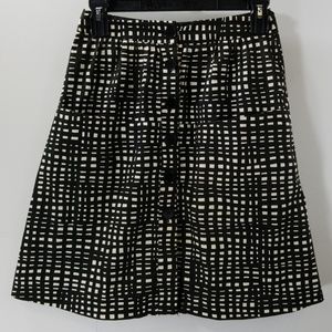 Theory Black/White Printed A-line Skirt Size 00